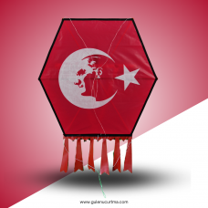 ATABAYRAK - KUMAŞ ÇERÇEVELİ ALTIGEN UÇURTMA